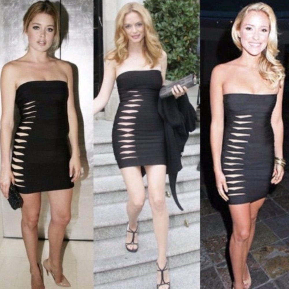 Herve Leger Black Strapless Dress